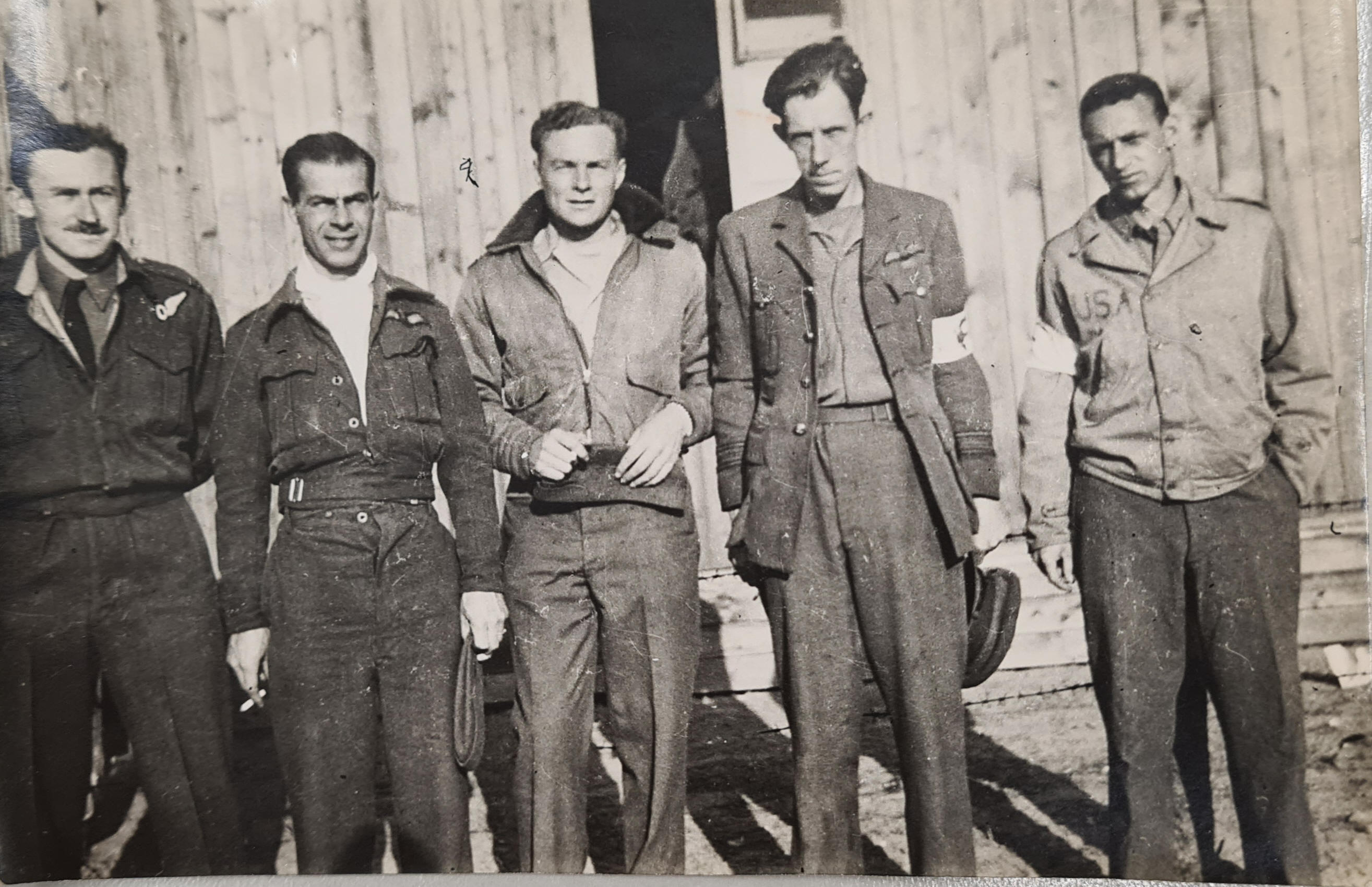 Douglas Bower (far left), No 77 Sqn - Stalag Luft 1