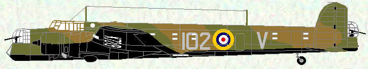 Whitley III of No 102 Squadron (early markings)