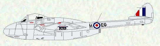 Vampire FB Mk 16 of No 16 Sqn (initial codes)