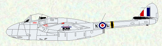 Vampire FB Mk 16 of No 16 Sqn (final codes)