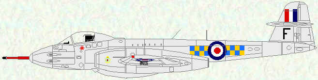 Meteor F Mk 8 of No 245 Squadron (fitted with in-flight refuelling probe - 1951)