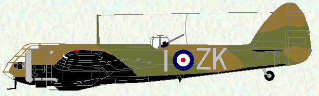 Brsitol Blenheim IF of No 25 Squadron (coded ZK)