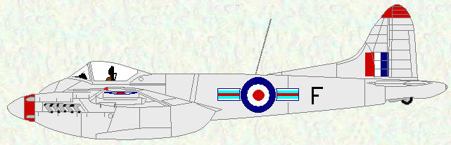 Hornet F Mk 3 of No 33 Squadron (Natural metal finish with 'fighter bars')