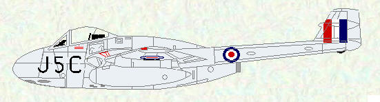 Vampire F Mk 1 of No 3 Squadron (day fighter scheme)