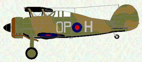 Gladiator I of No 3 Squadron in camouflage colours