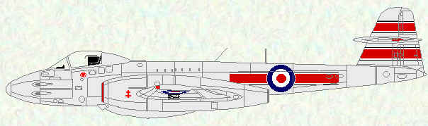 Meteor F Mk 8 of No 41 Squadron (Special markings on the COs aircraft)