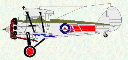 Bulldog IIA of No 54 Squadron (Red markings)
