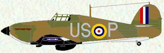 Hurricane I of No 56 Squadron (1940 coded US)