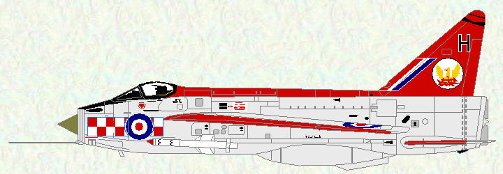 Lightning F Mk 1A of No 56 Squadron (Firebirds Aerobatic Team)