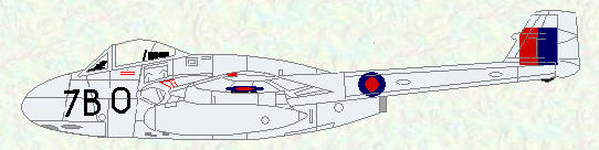 Vampire F Mk 1 of No 595 Squadron