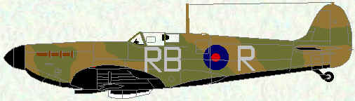 Spitfire I of No 66 Squadron (early production example - coded RB)