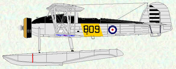 Swordfish I floatplane of No 823 Squadron HMS Glorious 1937 - 1938)