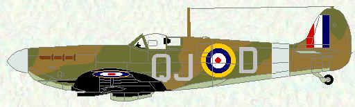 Spitfire IB of No 92 Squadron (coded QJ)