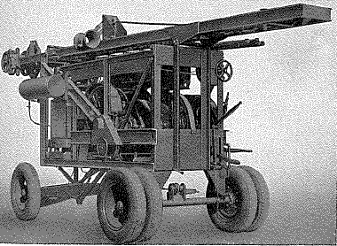 Ruston-Bucyrus boring rig, Model 22-RW - Travelling position