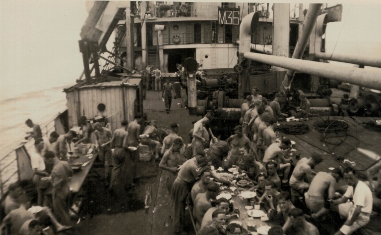 Mealtime on a troopship