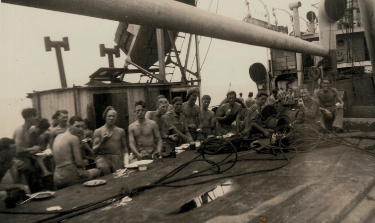 Mealtime on a troopship