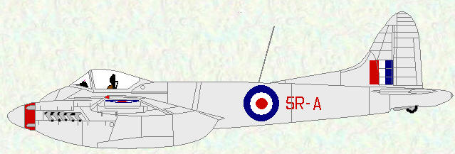 Hornet F Mk 3 of No 33 Squadron (Natural metal finish coded 5R)