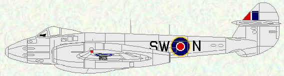 Meteor F Mk 4 of No 43 Squadron