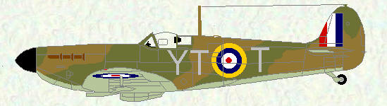 Spitfire I of No 65 Squadron (coded YT)