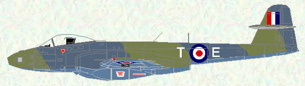 Meteor FR Mk 9 of No 79 Squadron (coded T- E)