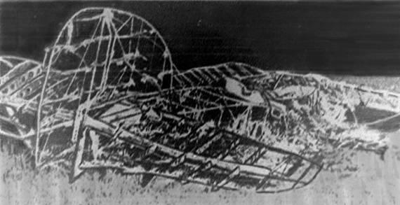 Photograph of the burnt out remains of K1732