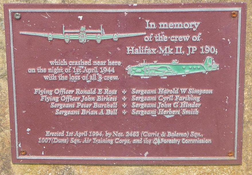 Close up of the memorial to the crew of JP190