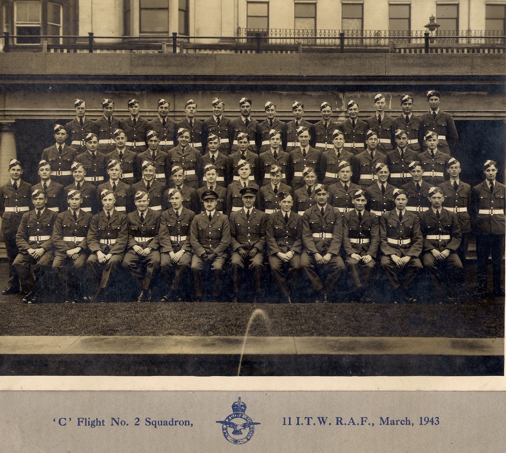 Group photo of 'C' Flight, No 2 Squadron, No 11 Initial Training Wing, RAF Scarborough -March 1943