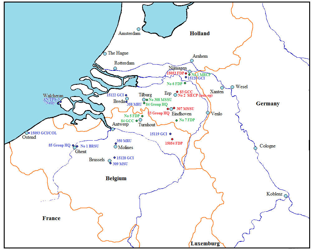 Radar locations in February 1945