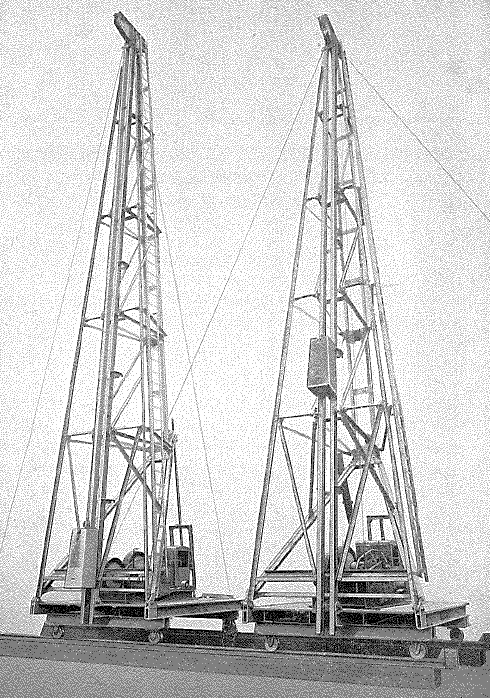 BSP Co Ltd, light type pile driving plant, 50 ft derrick, 30 cwt drop hammer.