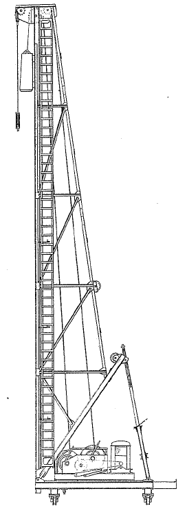 British Steel Piling 50 ft pile driving plant with 30 cwt drop hammer