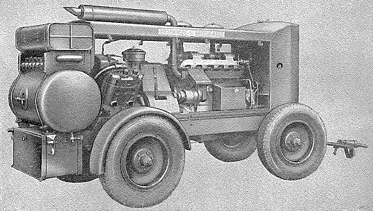 Broomwade air compressor, 210 cfm, Model SV245 from rear