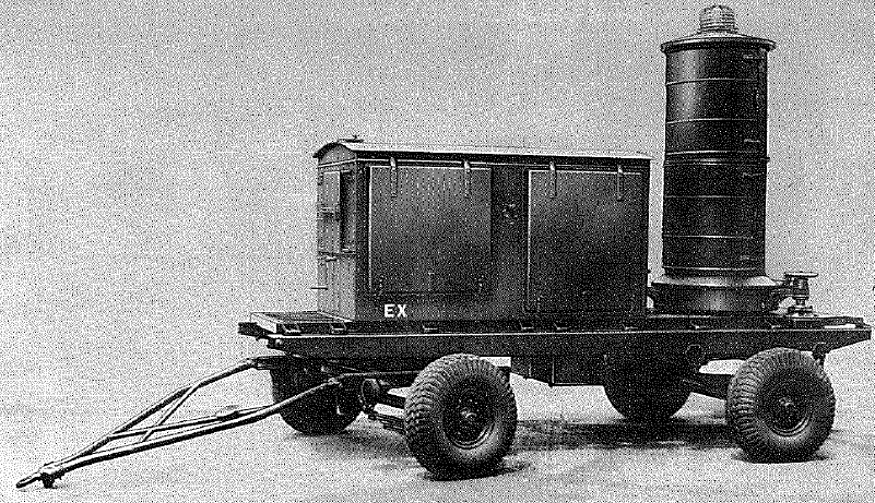 Brockhouse, 5 ton, 4-wheel, Mk 2 trailer, equipped with floodlight