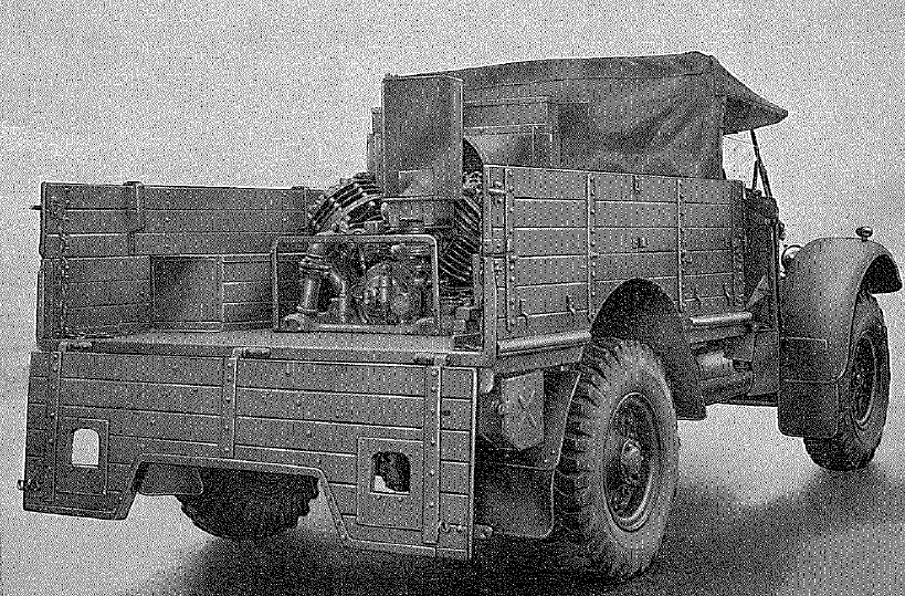 Morris, 15 cwt, 4x2, Type C4 chassis equipped with air compressor