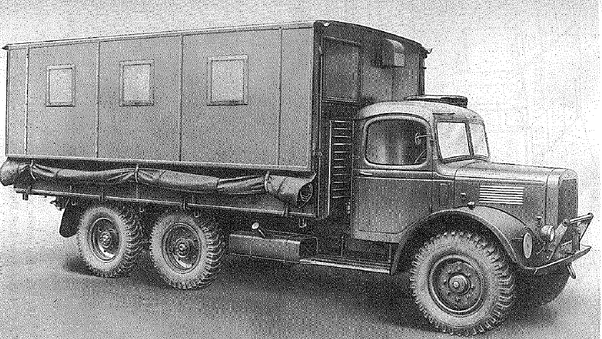 Austin, 3 ton, 6x4, Model K6 equipped with office body - derigged for travelling