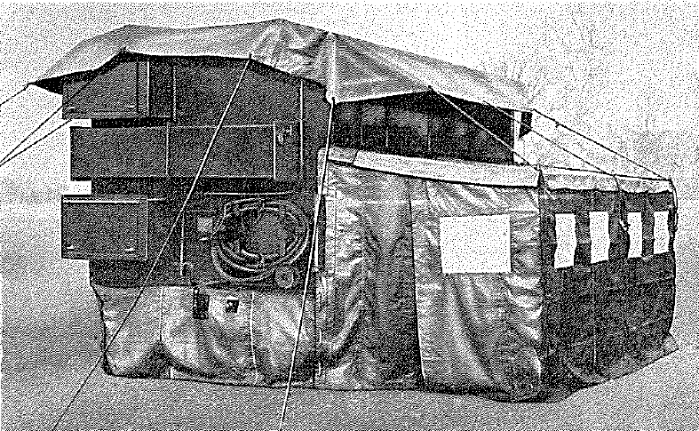 Dark-room, Photographic, Trailer-mounted, film machine processing, 2-ton, 4 wheels, Sentinel - from rear