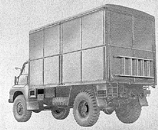Bedford, 3 ton, 4x4, Type GS chassis with 9 kW power equipment - from rear