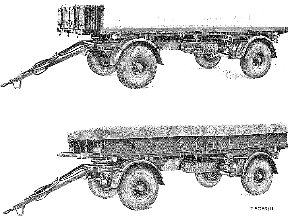 Trailer, Cargo, 5-ton, 4 wheels, Dropside, Tasker