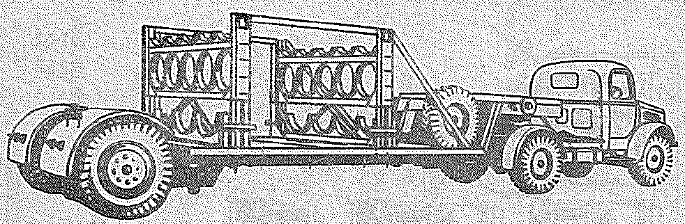 Tasker semi trailer, 8 ton, 2-whell drop frame, equipped for torpedo carrying