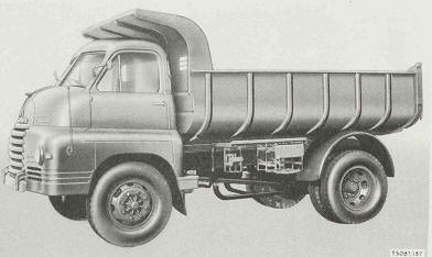 Truck, Tipper, 7-ton, 4x4, Bedford SSc body down