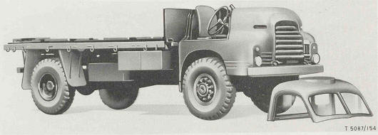 Truck, Cargo, with split cab, 3-ton, 4x4, Dropside, Bedford RL