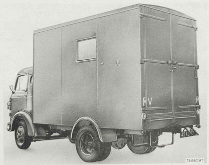 Truck, Van, 3-ton, 4x2, Forward Supply, Karrier Bantam, FAH 398 from rear