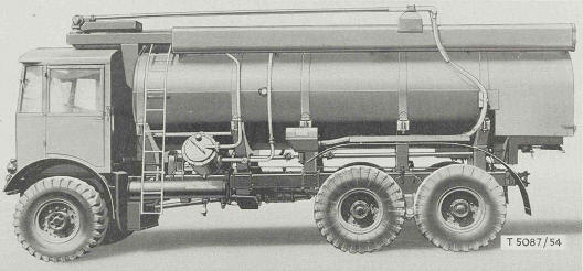 Truck, Fuel Servicing, Aircraft, 10-ton, 6x6, 2,500-gallon, AEC 0854 (Avtur/Avtag, Boom type, open line)
