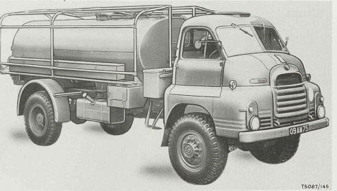 Truck, Tanker, Water, 600-gal, 3-ton, 4x4, Bedford RLC