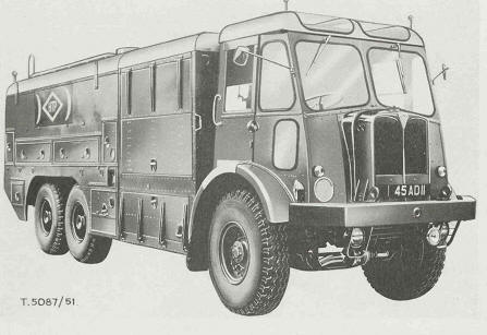 Truck, Tanker, Fuel, 10-ton, 6x4, 1,500-gallon, AEC 0859 (HTP pressure) from front