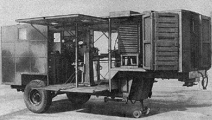 Tasker semi-trailer, 7 ton, 2-wheel, drop frame, equipped as GS Workshop - open